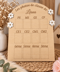 Cadre souvenir photos de classe en bois personnalisé – De la PS à la 3ème